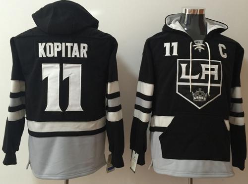 Kings #11 Anze Kopitar Black Name & Number Pullover NHL Hoodie